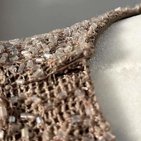 Papell Boutique Evening Vintage Beaded Taupe Top - Picture 10 of 10